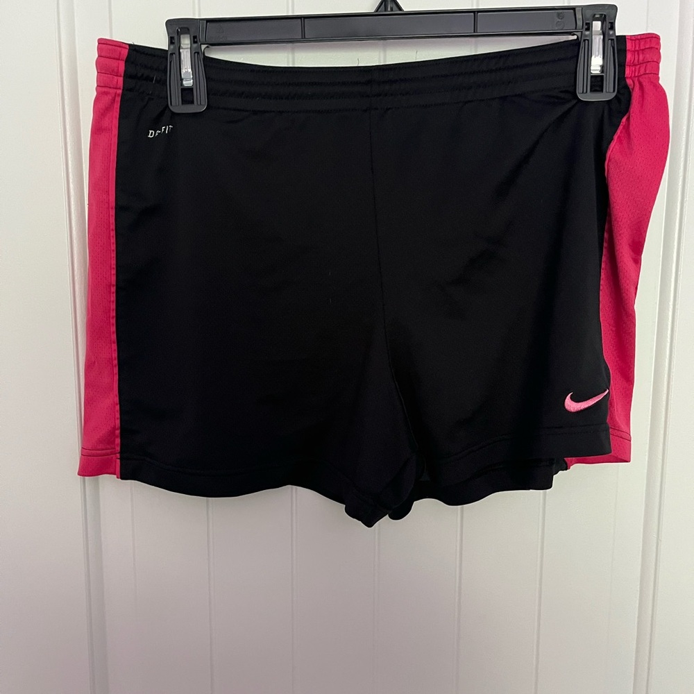 Nike Black and Pink Athletic Shorts Lightweight Design